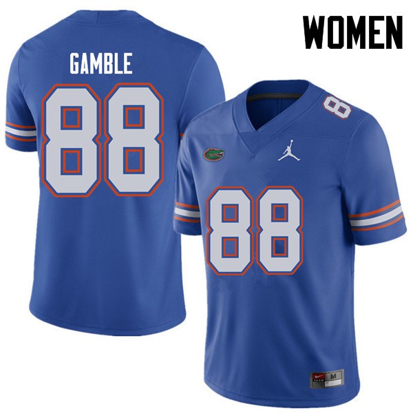 Jordan Brand Women #88 Kemore Gamble Florida Gators College Football Jersey Royal